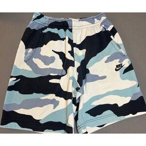 Nike Men's Small Sweat Shorts Blue Camo Camouflage Gym Fleece